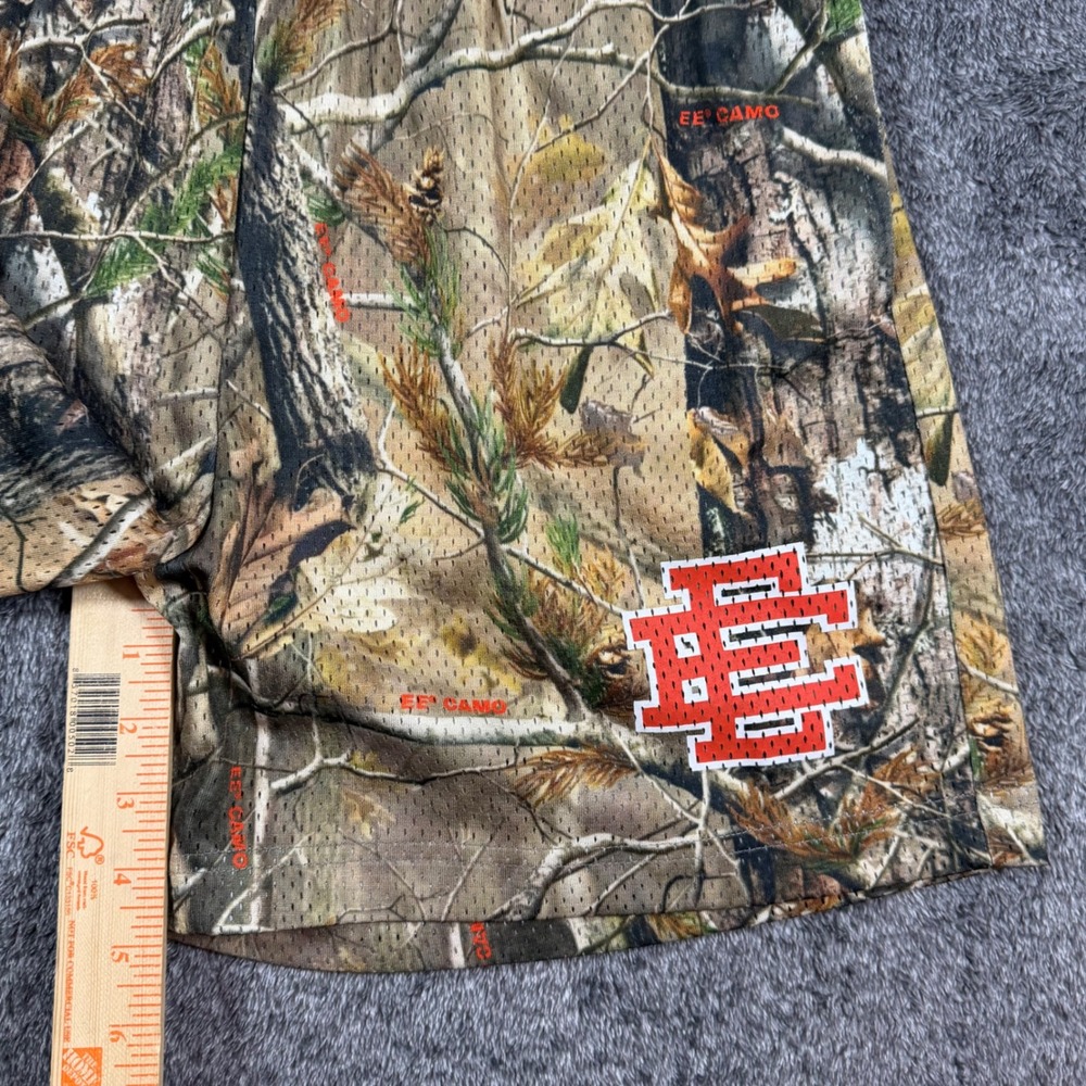 Eric Emanuel EE Basic Mesh Shorts Real Tree Camo Mens Size Large Red Logo NYC - Picture 10 of 14